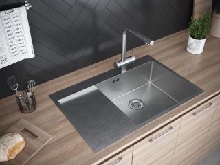 Мойка кухонная Paulmark Kroner PM217851-BSR правая брашированная нержавеющая сталь